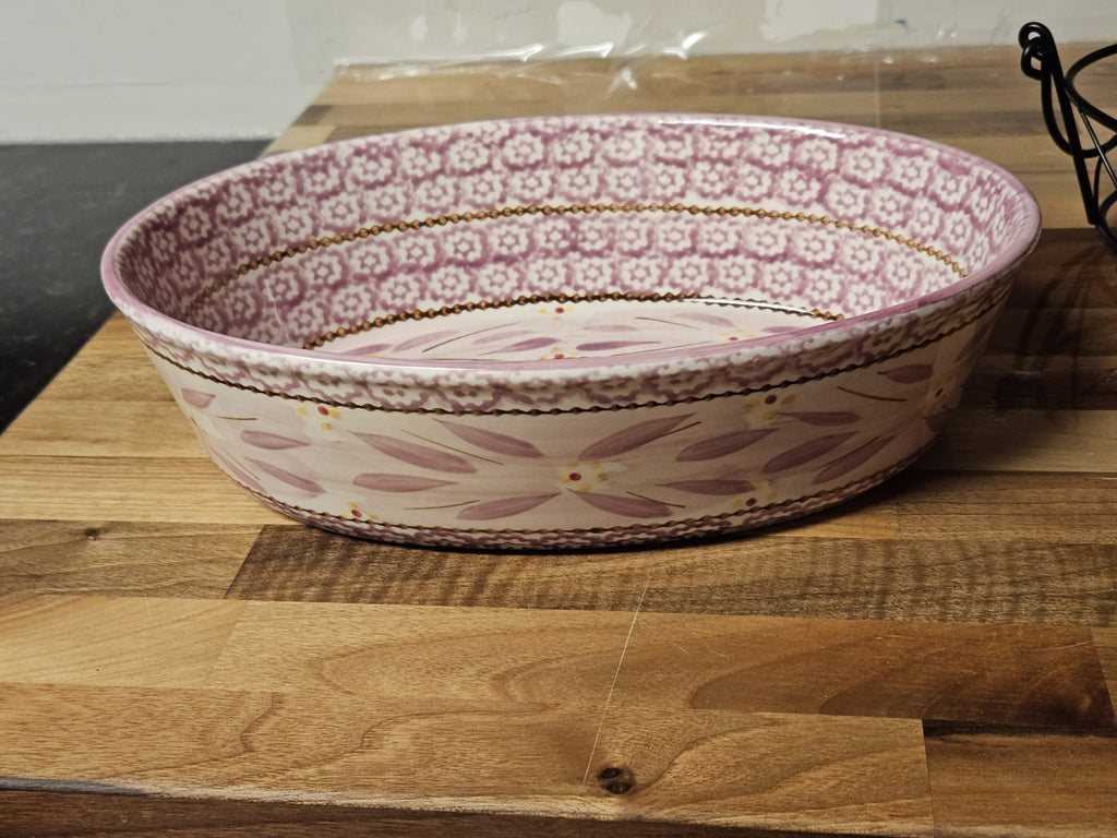 Temptations By Tara Old World Lilac Oval Baker 2.5 qt. Metal Rack & Trivet