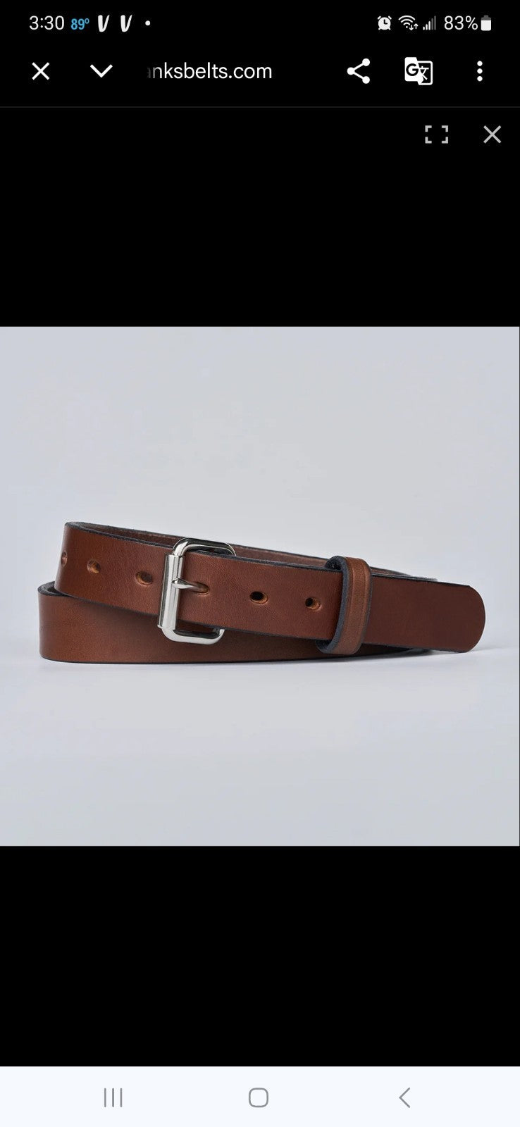 NIP Hanks Belts The Deputy Full Grain Leather Belt Brown W Silver Hardware Sz 48