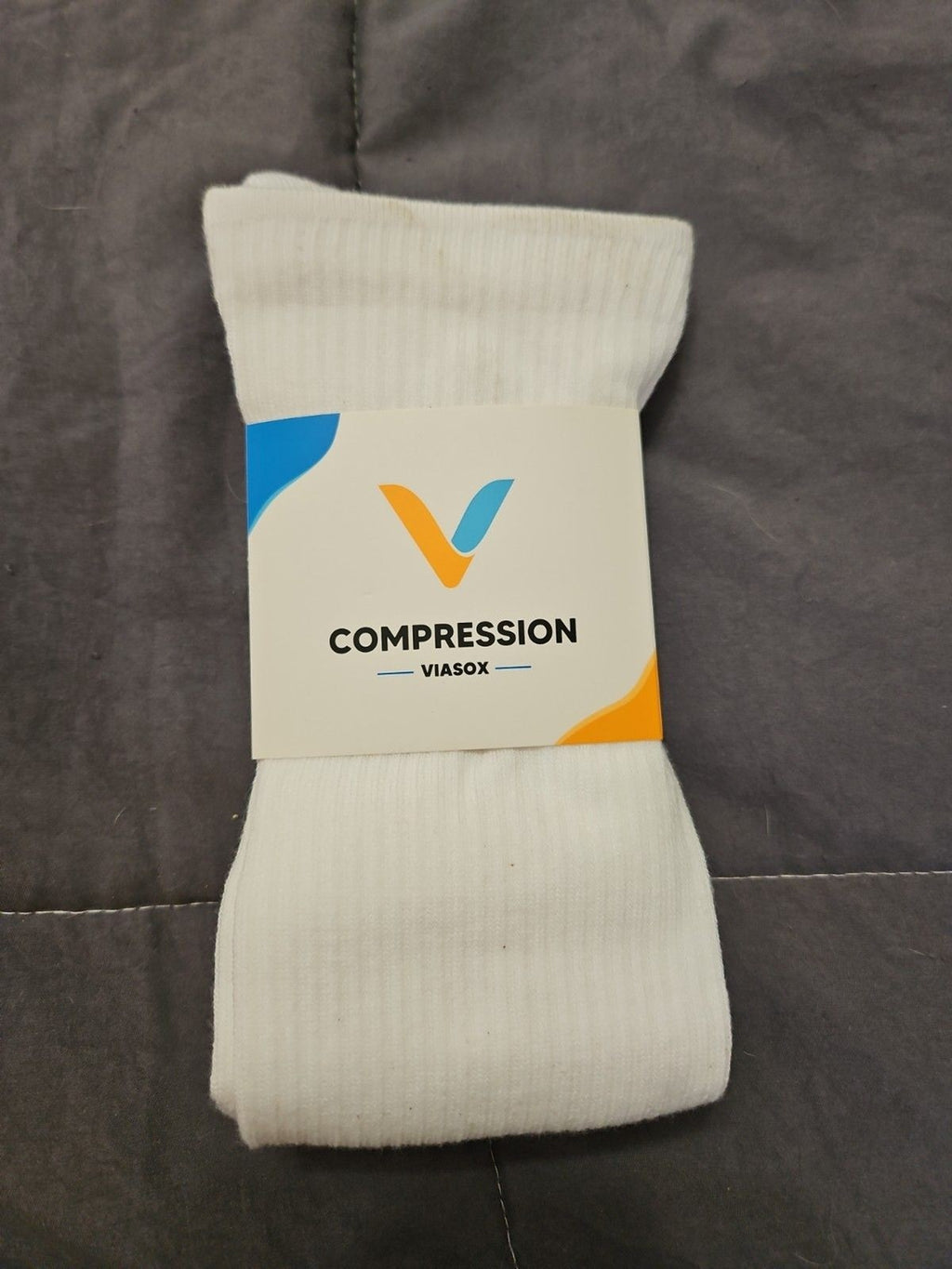 NIP Viasox Unisex Diabetic Compression Socks White X Large (M:13-19 W:14+) READ