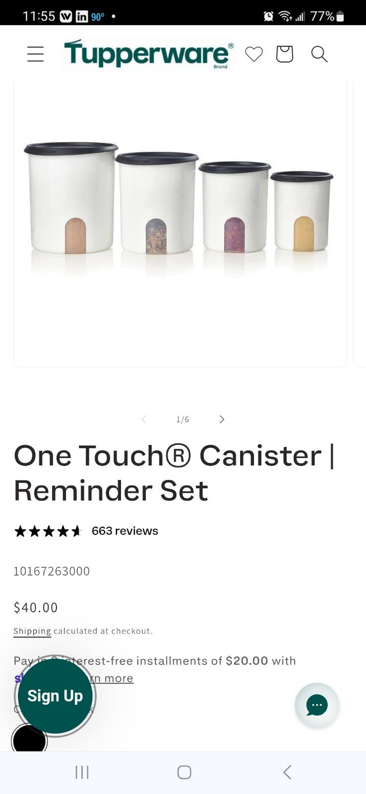 Set of 8 Tupperware One-Touch Topper & Reminder Canisters White W Black Lids New