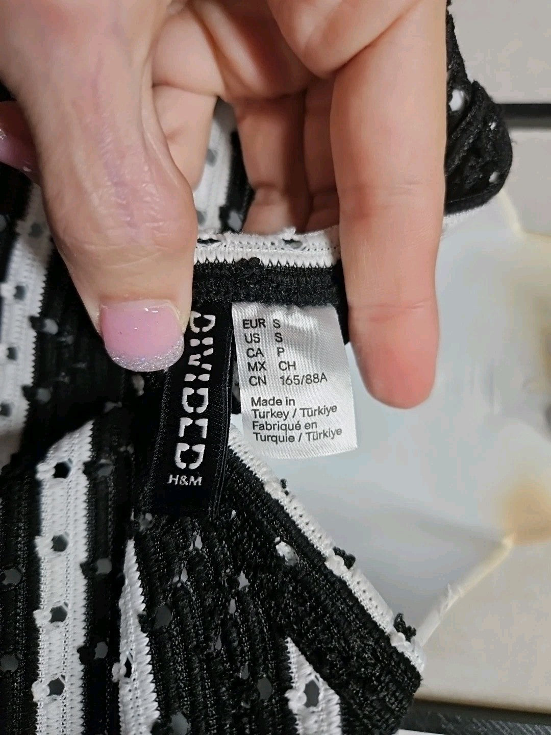 H&M Divided Button Front Black & White Striped Light Weight Cardigan, Size S