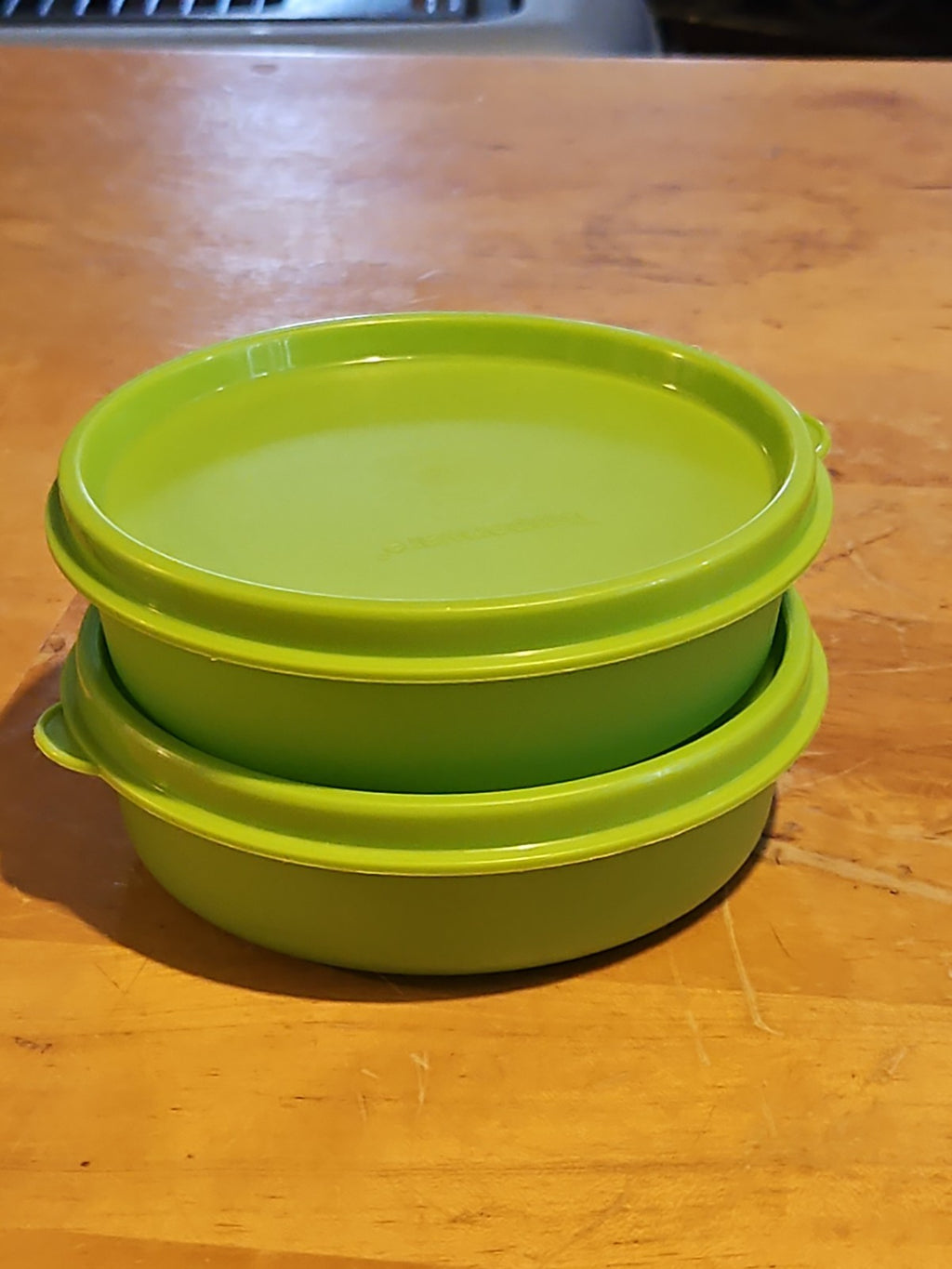 Set Of 2 Vintage Tupperware #1286 Little Wonders Bowls With Lids Green EUC