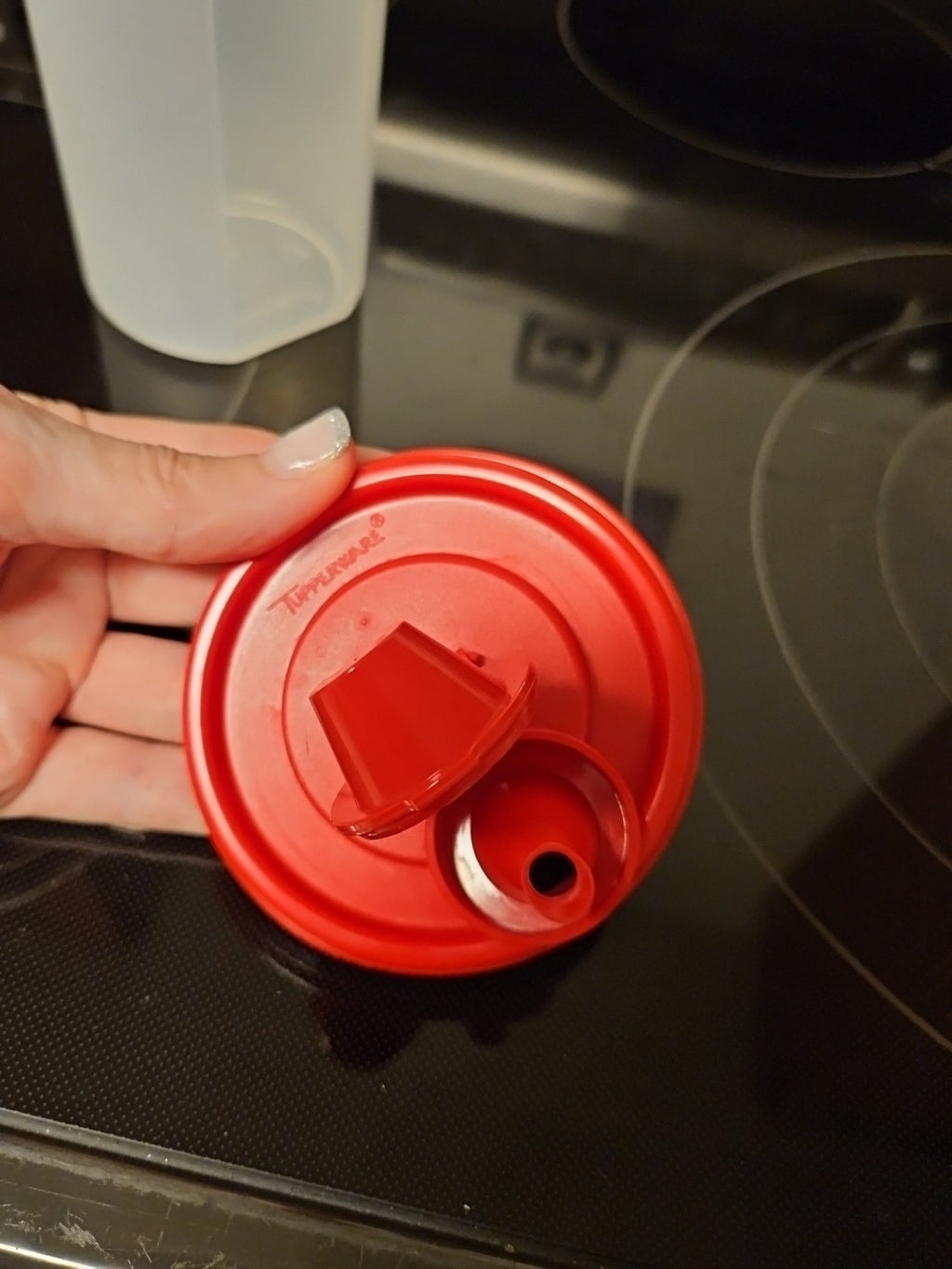 Vintage Tupperware Modular Mates 1641 #3 Container With Red Magic Flow Lid 1898B