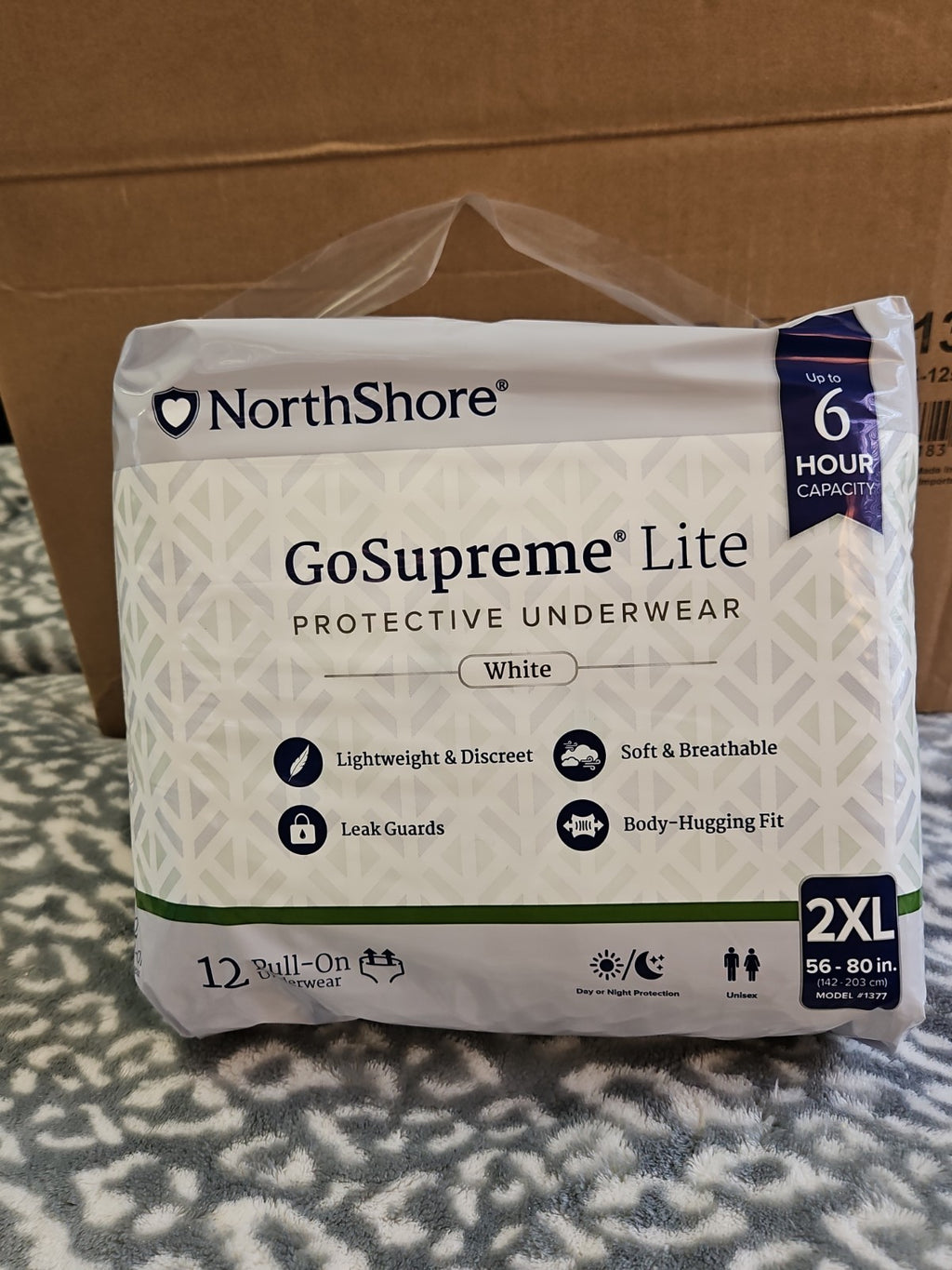 New Sealed NorthShore GoSupreme Lite Pull-On Underwear White 2XL 12 Ct #1377