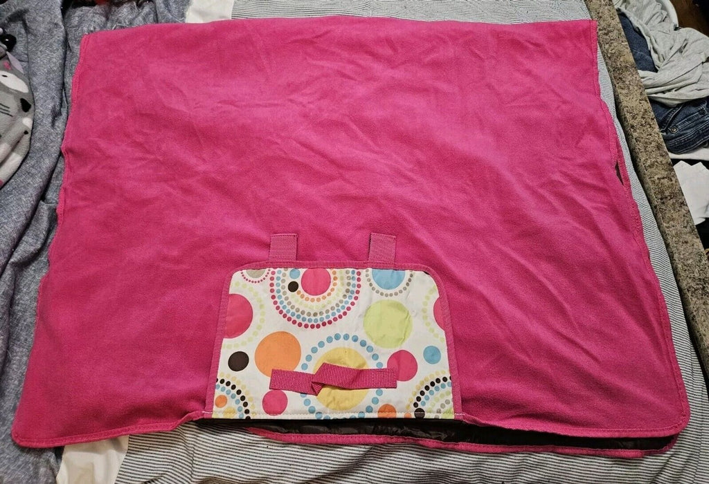 Thirty-One Circle Spirals Nylon & Fleece Around Town Blanket Roll-Up Very Nice!
