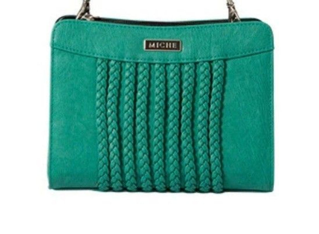 New In Package Retired Miche Trisha Petite Shell Teal Green Faux Leather