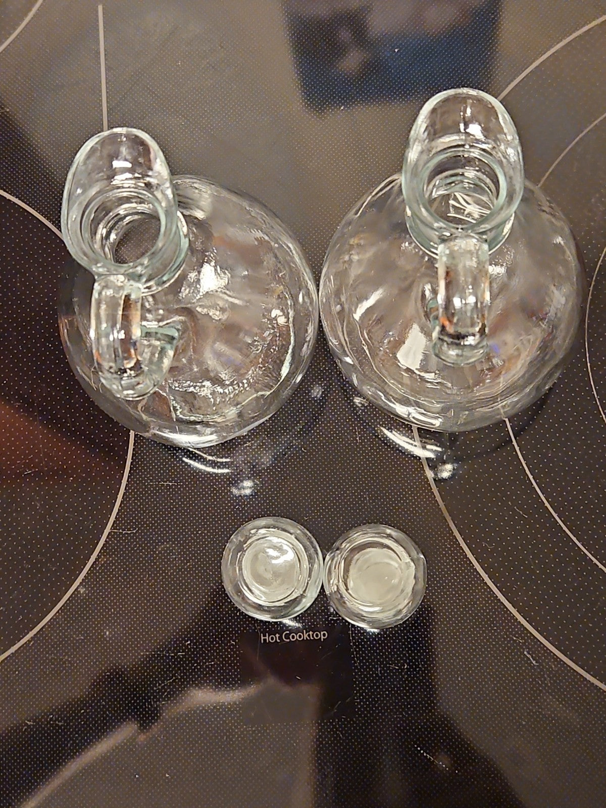 Vintage Anchor Hocking Cruet Set W/ Stoppers Oil & Vinegar Serving Set