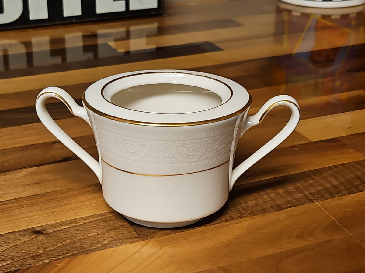 Vintage Noritake Tulane 7562 Sugar Bowl Ivory Gold Trim No Lid Bowl Only