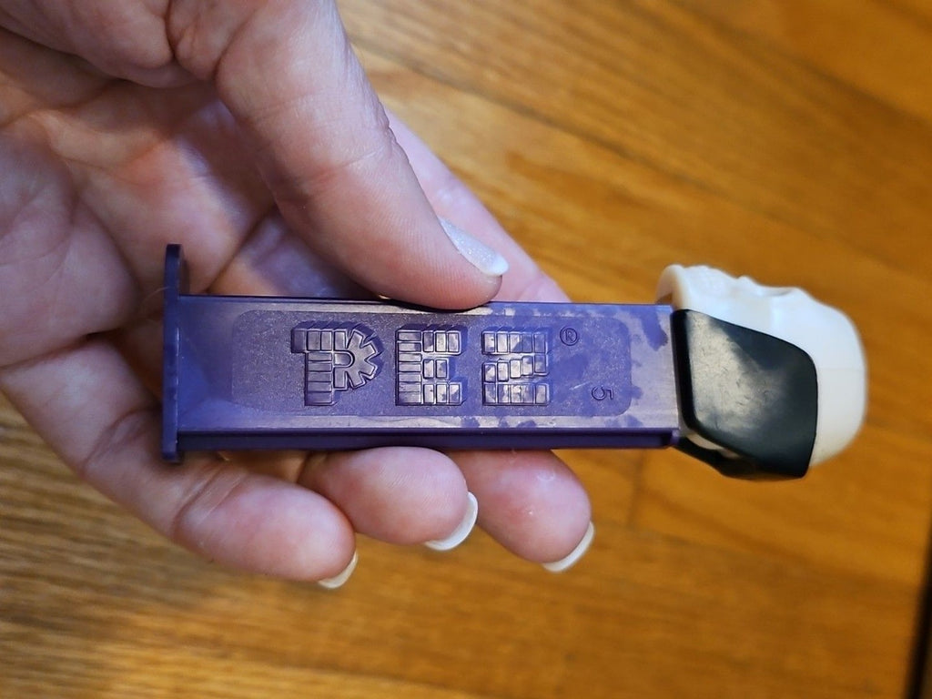 Vintage 1971 Purple Pez Dispenser Dr Skull Skeleton with Feet Made in Slovenia