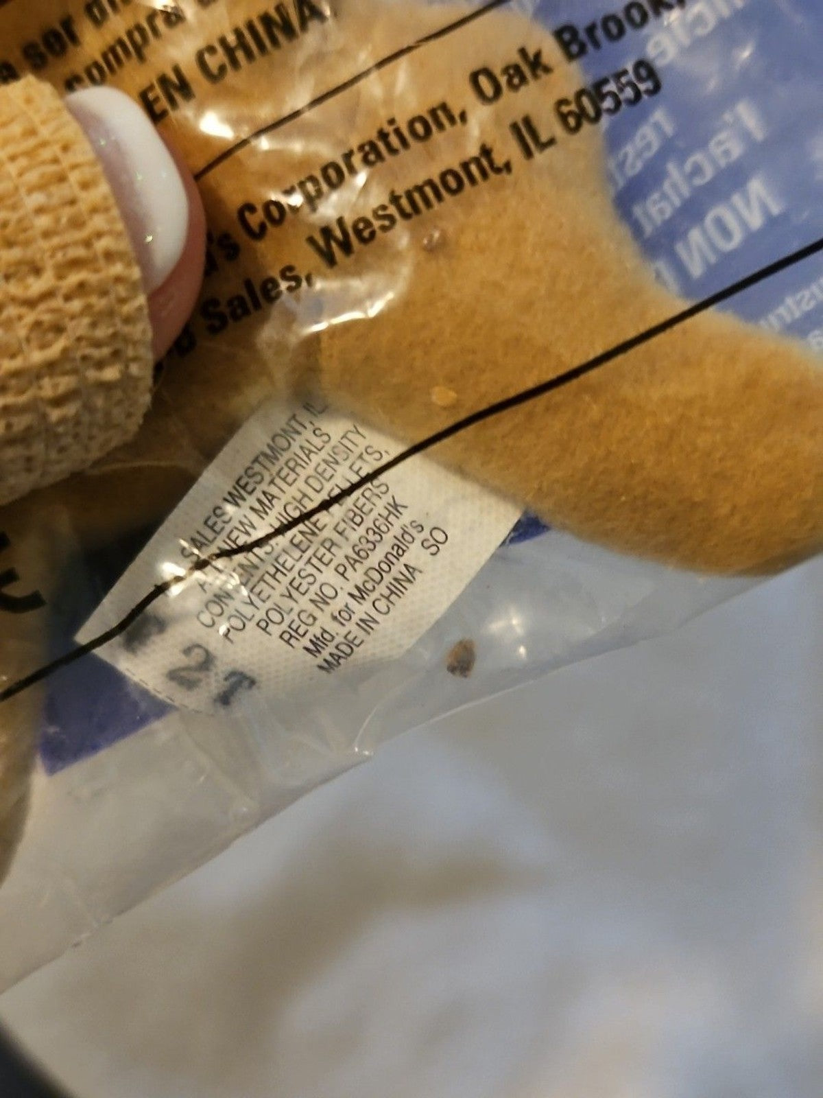 TY Teenie Beanie Babies w/Errors -1993 - #9 BONES -  In Original Pkg. Unopened