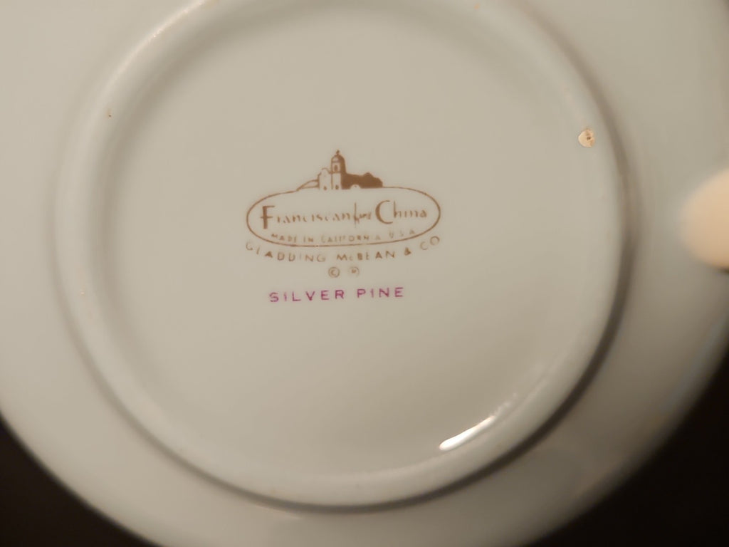 Vintage MCM Franciscan Silver Pine Creamer Near Mint Beautiful