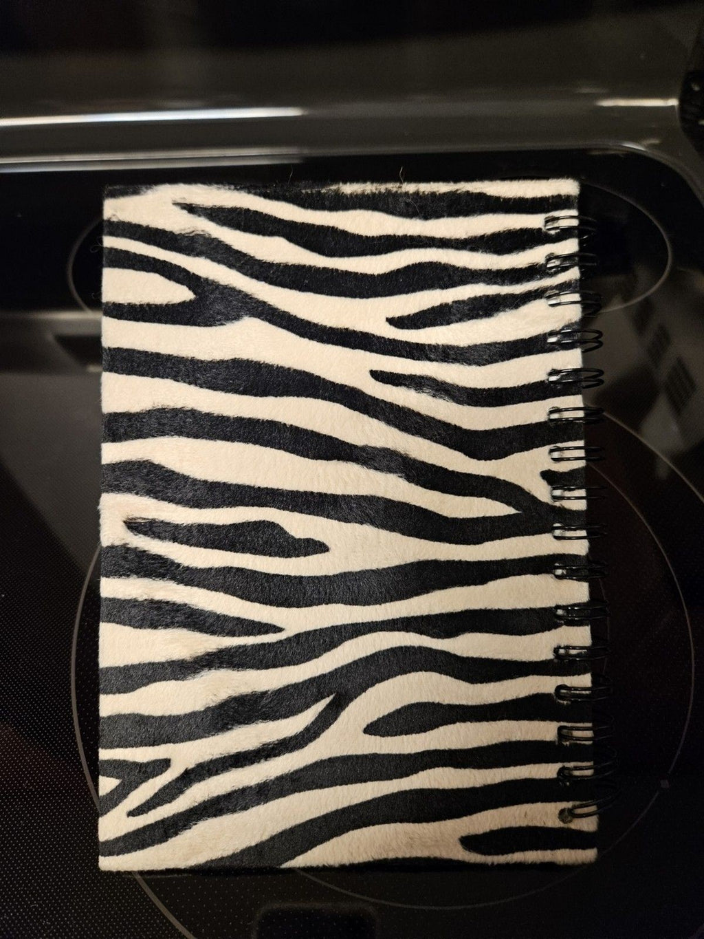 Sexy Chic Fuzzy Zebra Print Hardcover Journal Ruled Pink Lining 8.5" X 6"