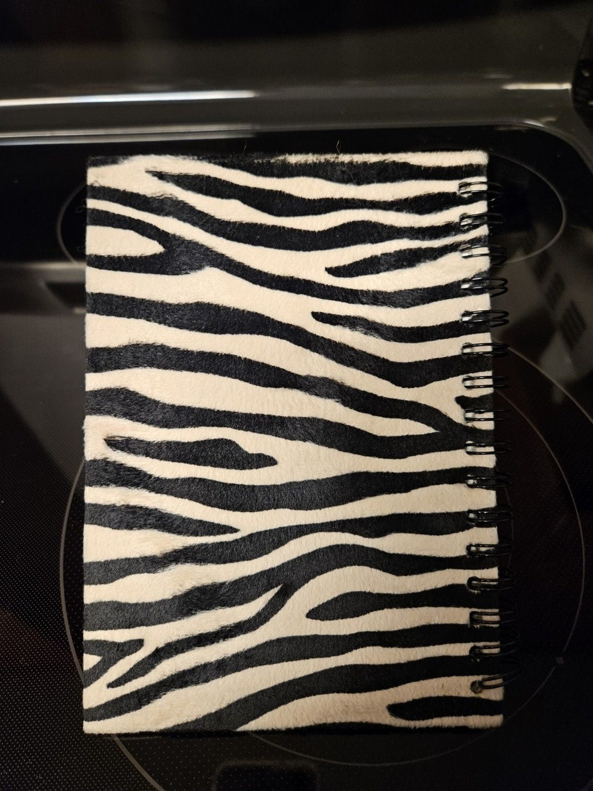 Sexy Chic Fuzzy Zebra Print Hardcover Journal Ruled Pink Lining 8.5" X 6"