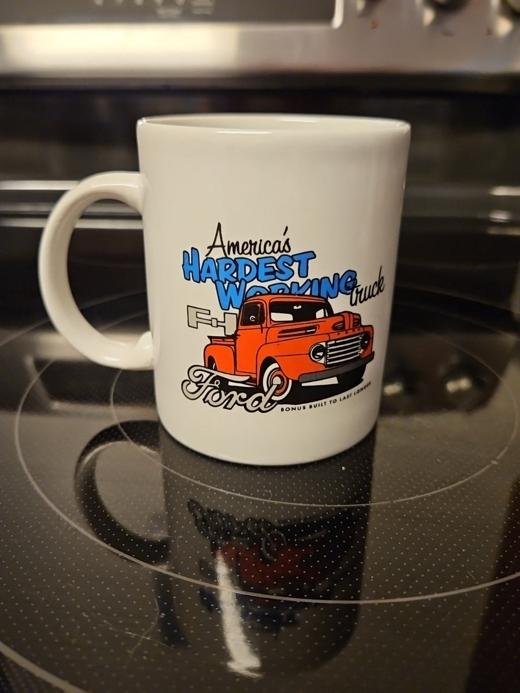 Set of 4 Ford Coffee Mugs - 3 Of F-1 America's Hardest Working Truck & 1 Logo