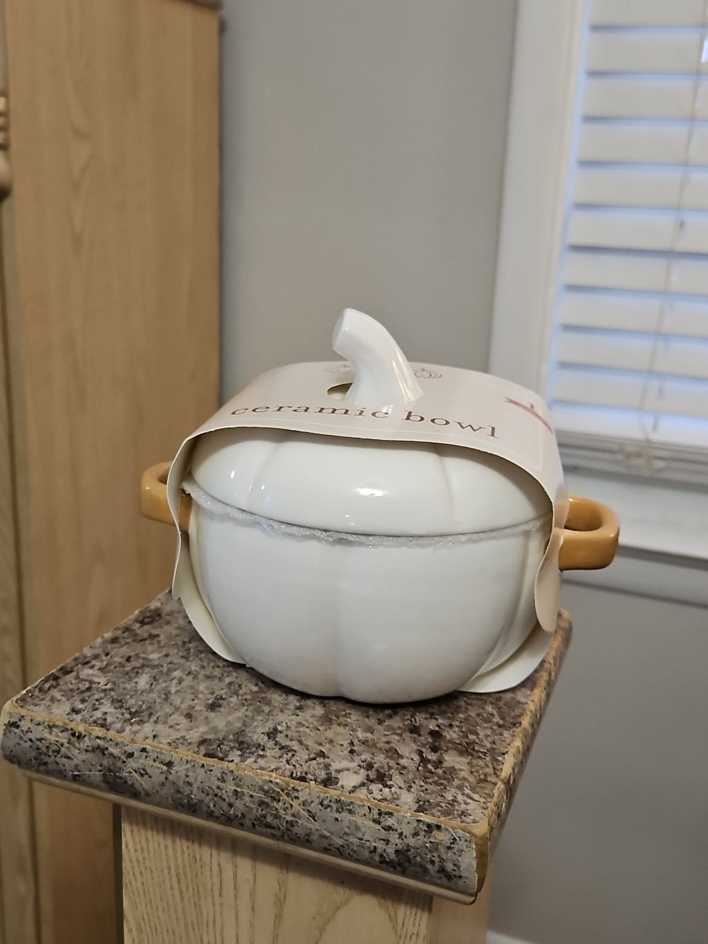 Target Newclassic White Pumpkin Ceramic Candy Bowl Fall Decor 6" NIP