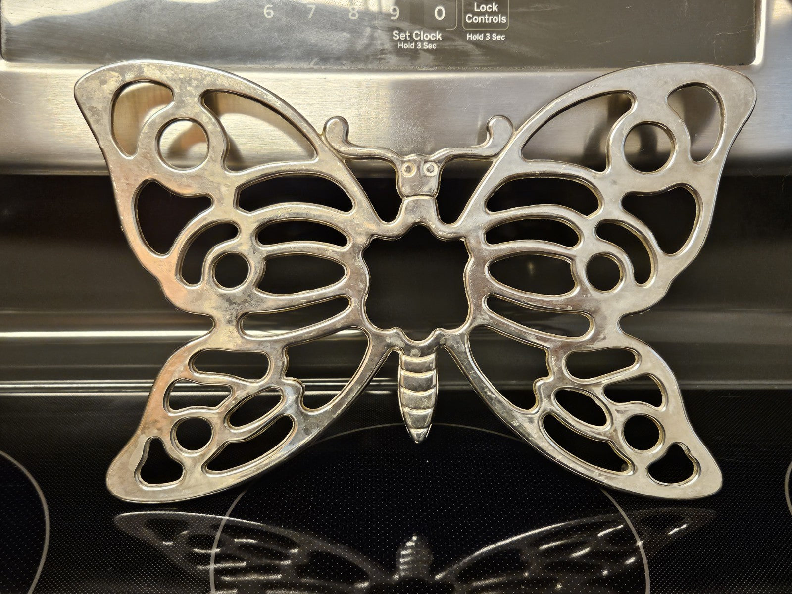 Vintage Leonard Silver Plated Butterfly Trivet Wall Hanging Made In Italy