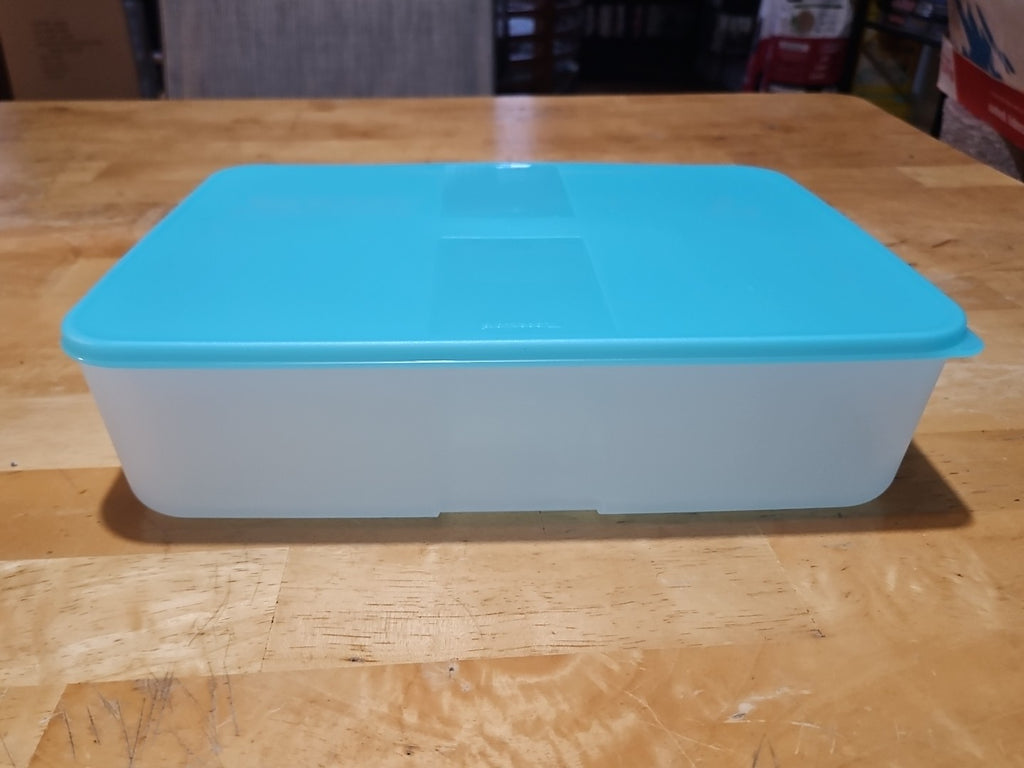 Vintage Tupperware Freezer Mates #2097A W Lid 2095B Turquoise 3.3 L