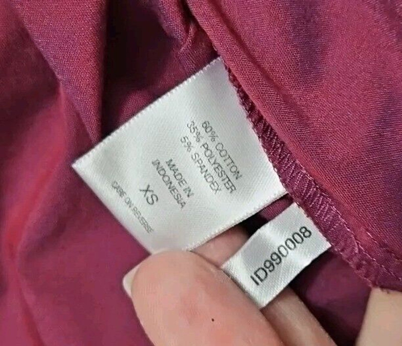 NY & Company Stretch Collar Shirt Ladies Medium Burgundy