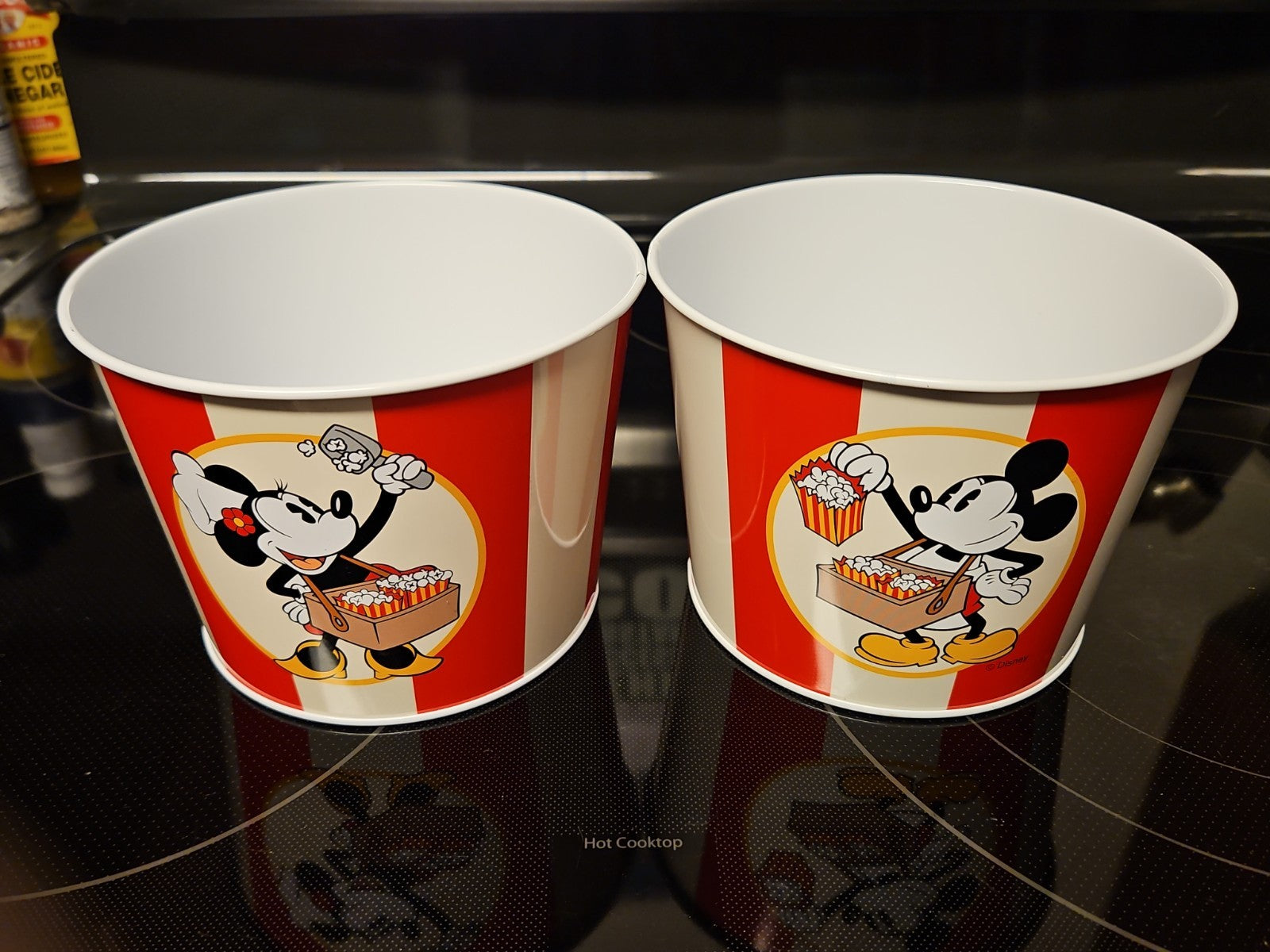 Disney Vintage Popcorn Buckets Set Of 5 New Mickey Metal
