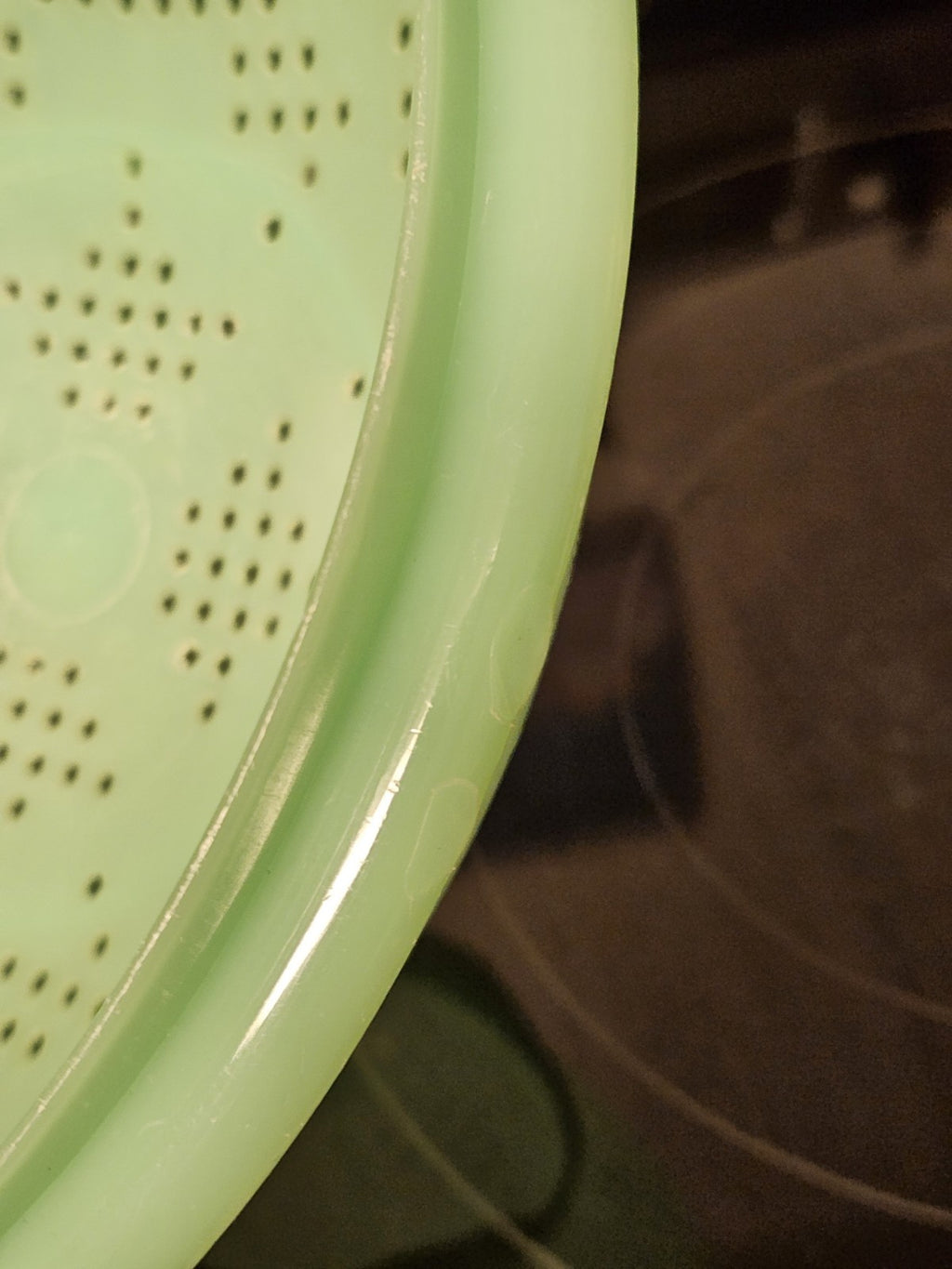 Vintage Tupperware Jadeite Green 9'' Pasta Strainer Colander W Lid #339 & #516