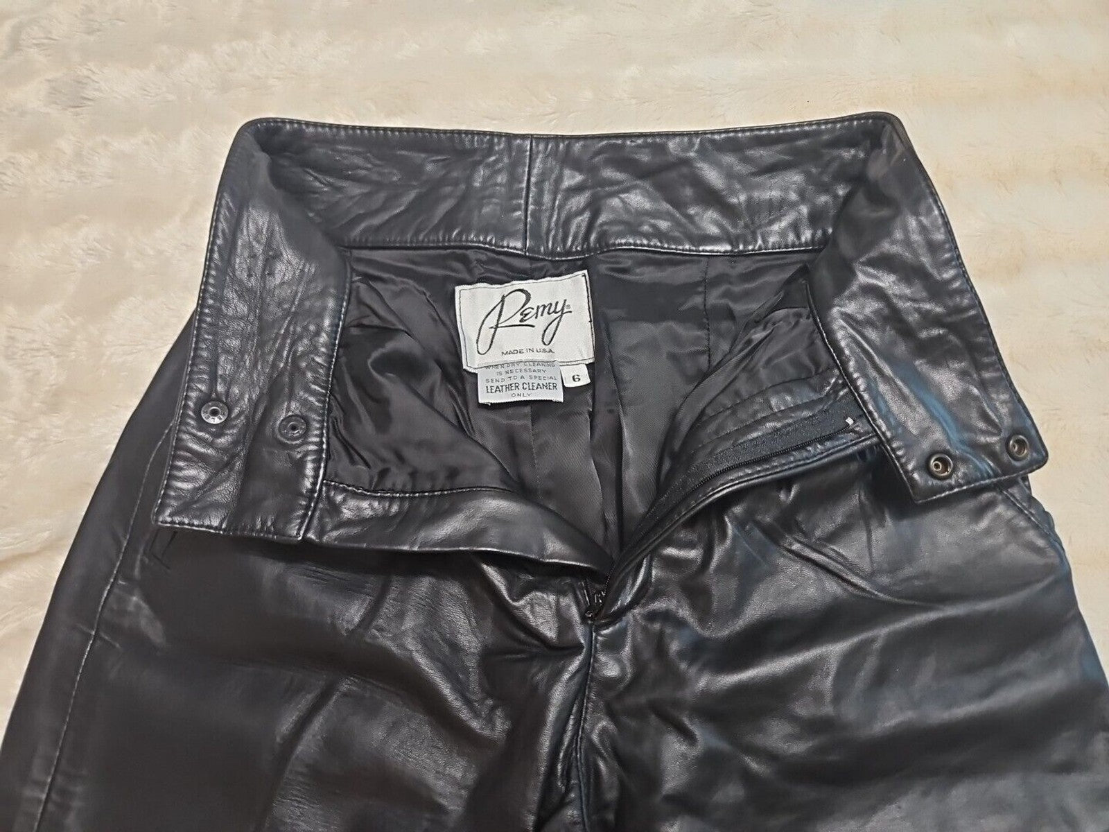 Womens Remi Leather Pants Black 6 Vintage 80s 90s Era Fully Lined, Super Soft