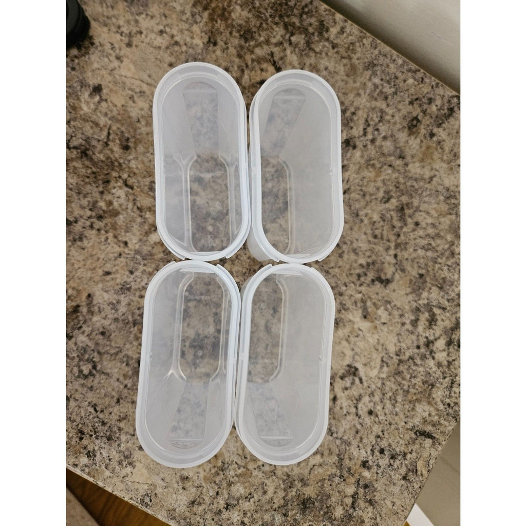 Tupperware Large Spice Shakers Set Of 4 With Black Lids EUC