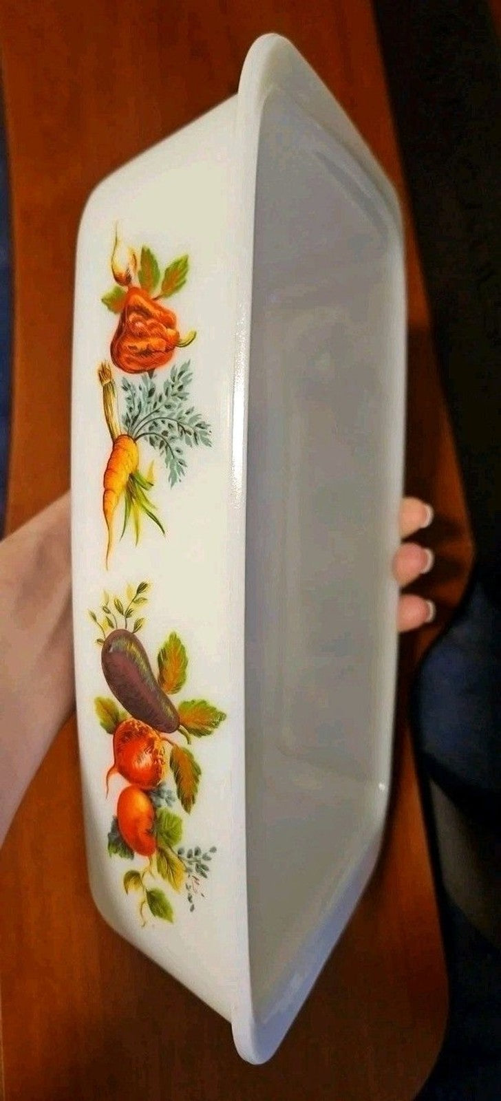 Vtg Pyrex JAJ Tuscan Market Garden Pattern 10" x 7" x 2.5" Casserole #542 EUC