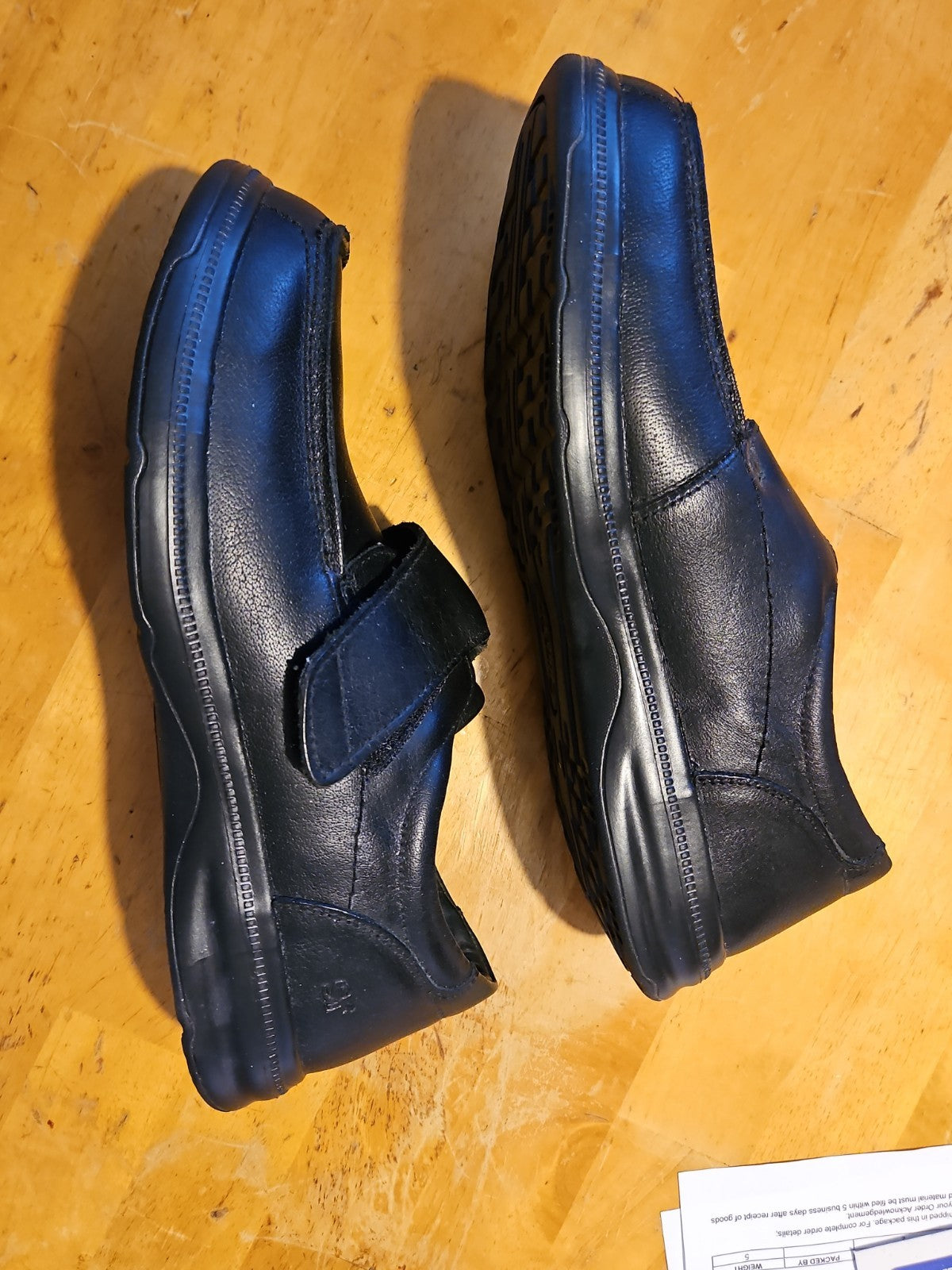 SureFit London Hook & Loop Moc Toe Shoes Soft Leather Black Men’s 12W EUC