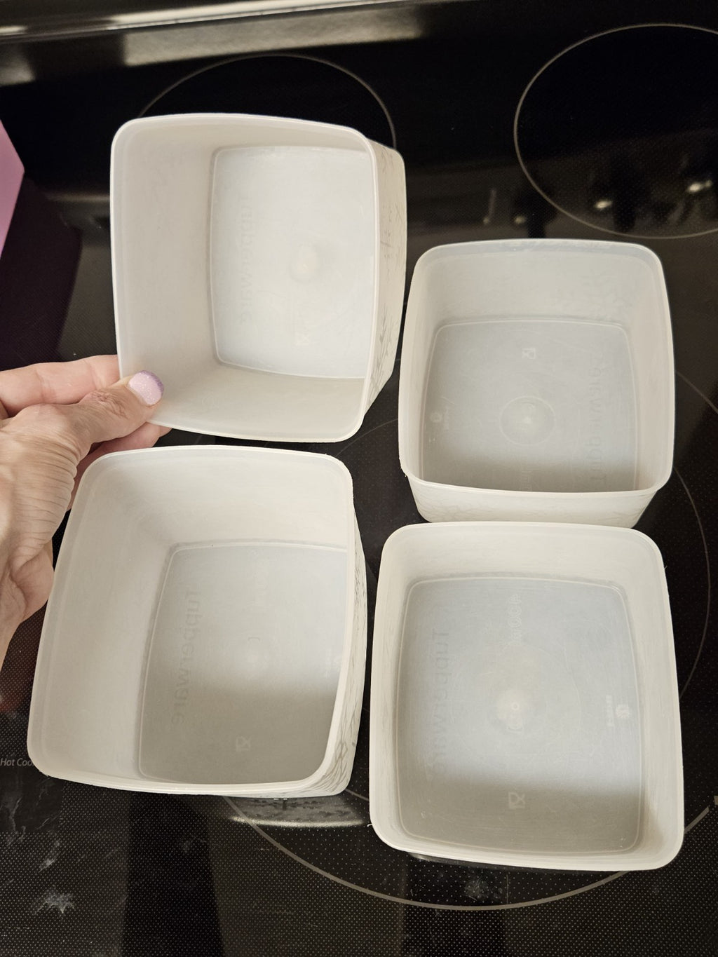 Set Of 11 Tupperware Freezer Mates Snowflake Pattern Assorted Sizes W Pink Lids