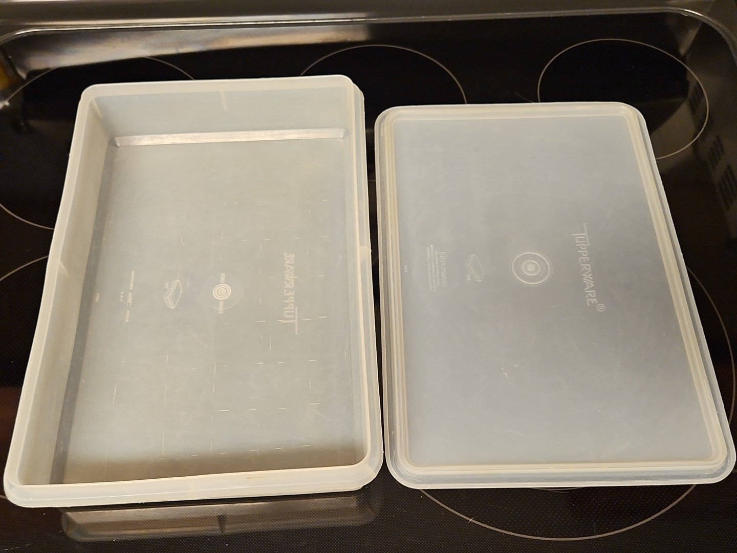 Vintage Tupperware Handolier #290 Sheer Rectangle Keeper With #291 Lid READ