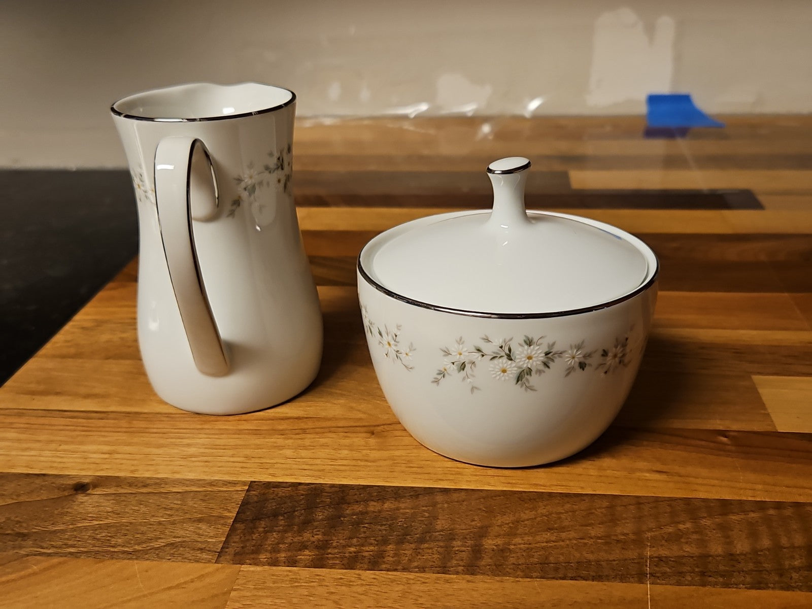 Vintage Noritake Annabelle Sugar Bowl and Creamer Set #6856 Made In Japan