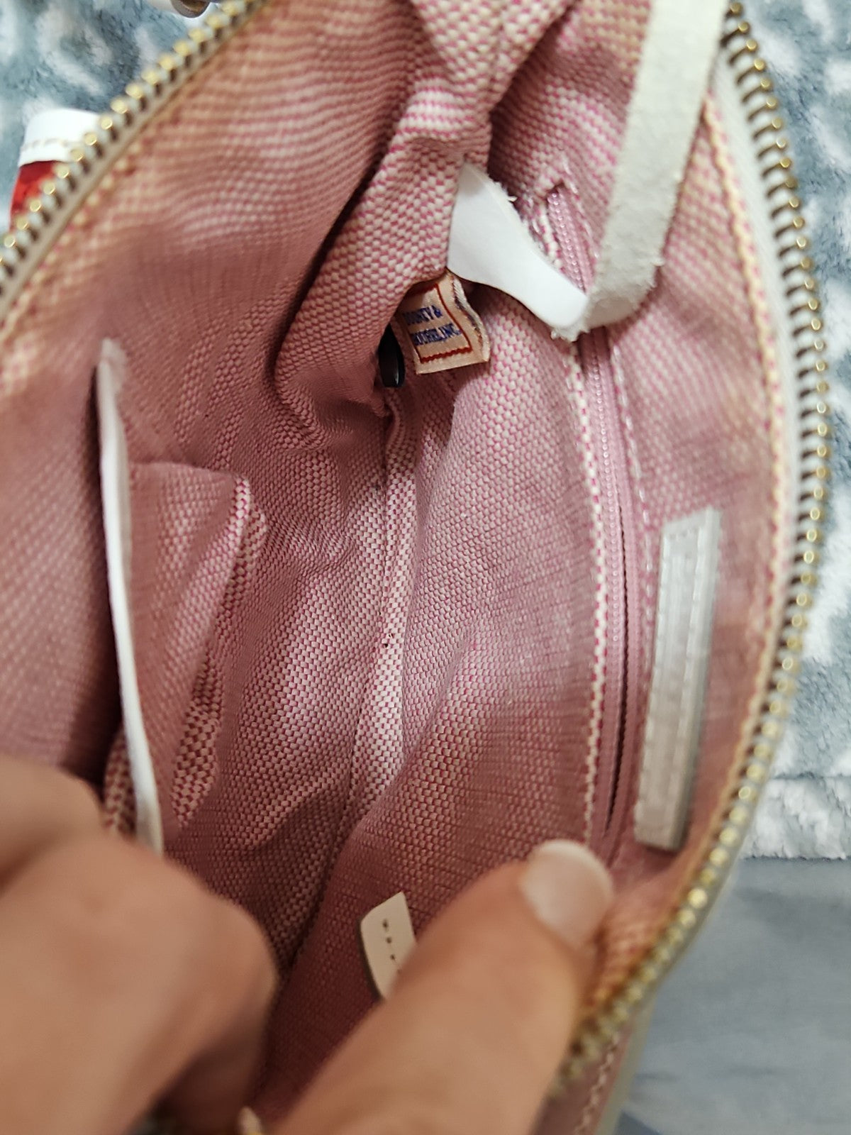 Vintage Y2K Nautical Dooney & Bourke Red & White DB Signature Jacquard Crossbody