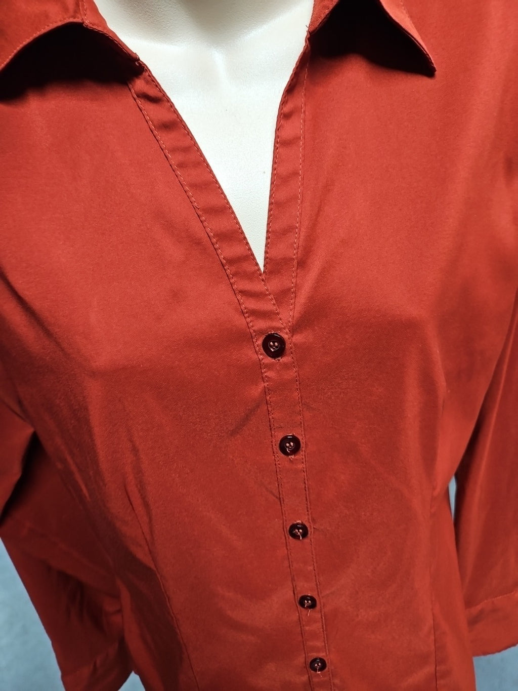 iCO Ladies' Cool Stretch Blouse Long Sleeve - Sz S Rust Color