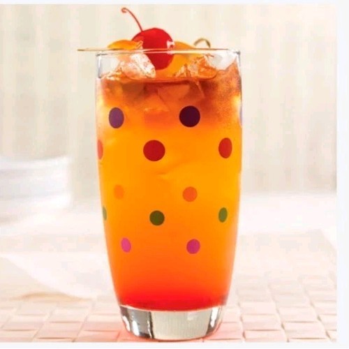 Set Of 4 Pampered Chef Dots 17 oz Beverage Glasses #2287 New in Sealed Box