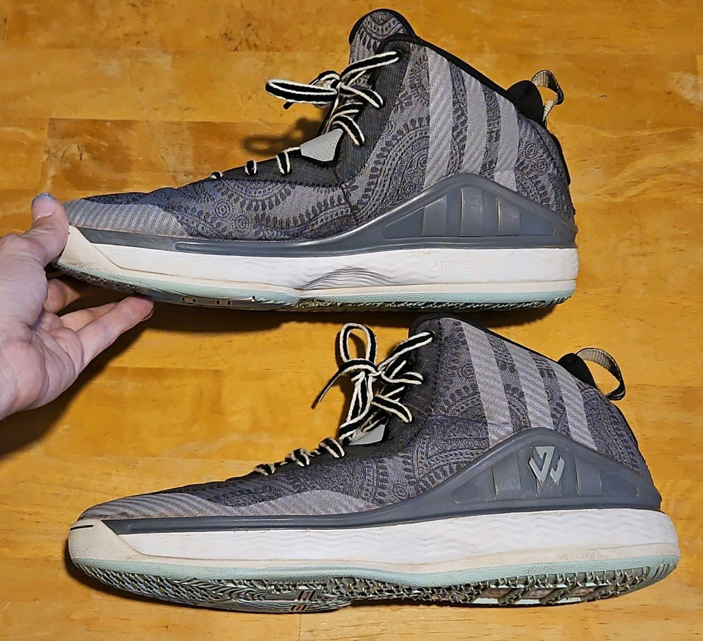 Adidas J Wall 1 Woven Paisley Grey & White Men’s Size 10 Basketball Shoes