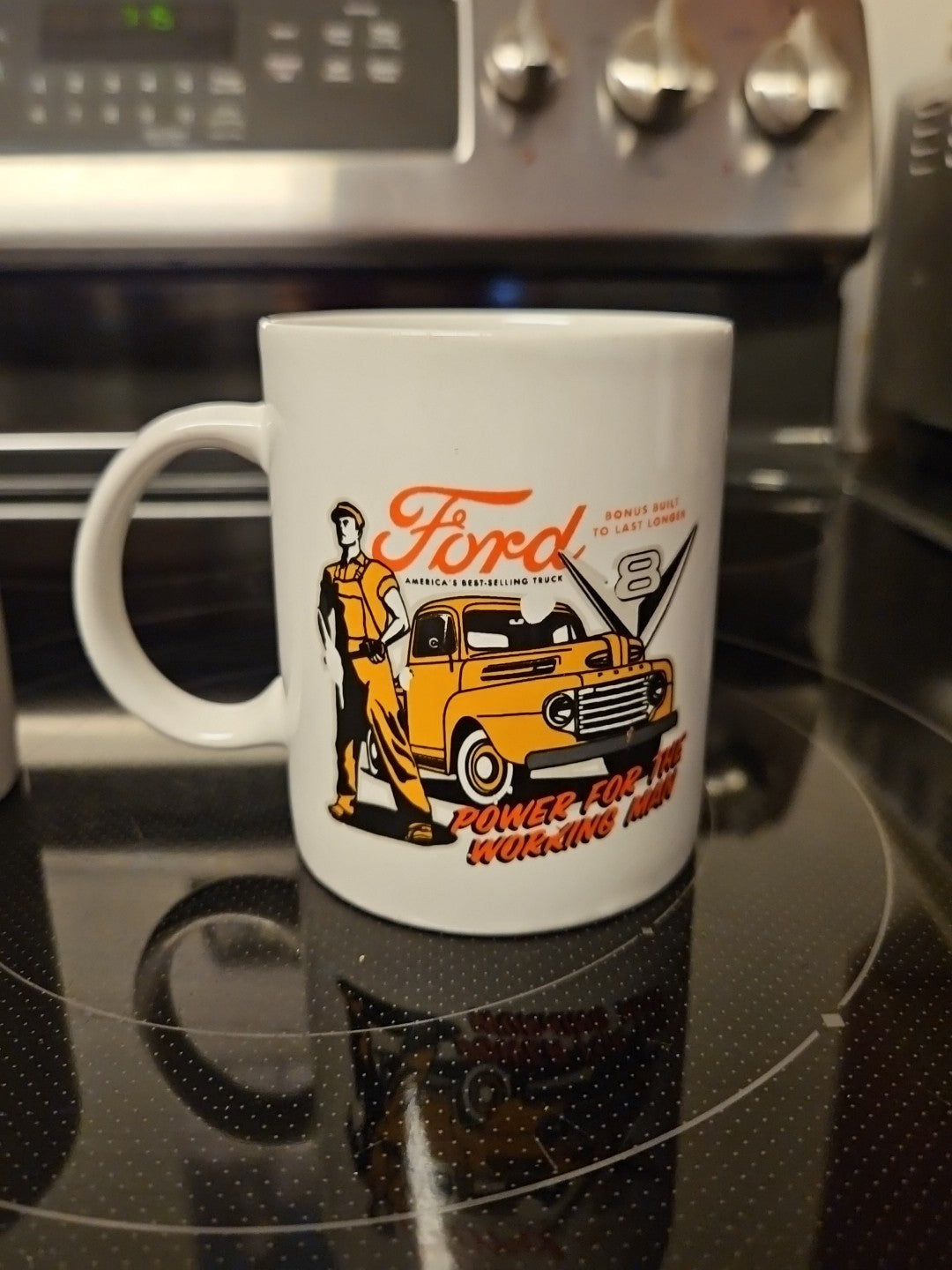 Set of 4 Ford Coffee Mugs - 3 Of F-1 America's Hardest Working Truck & 1 Logo