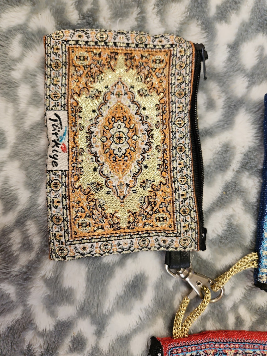 Set Of 3 Turkish Tapestry Carpet Style Zippered Clutch Coin Purses NWOT 2 Sizes