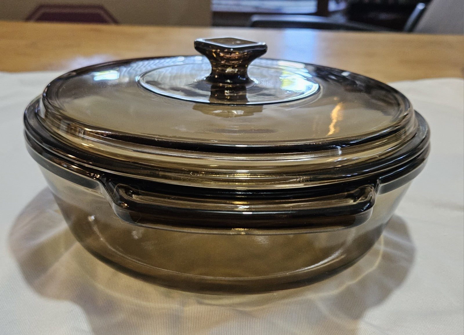 Vintage Anchor Hocking Brown Glass 1.5qt Casserole Dish w/ Lid #1037