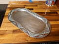 Vintage Wilton Armetale Zia Turquoise Southwestern Oval Serving Platter  18.5"