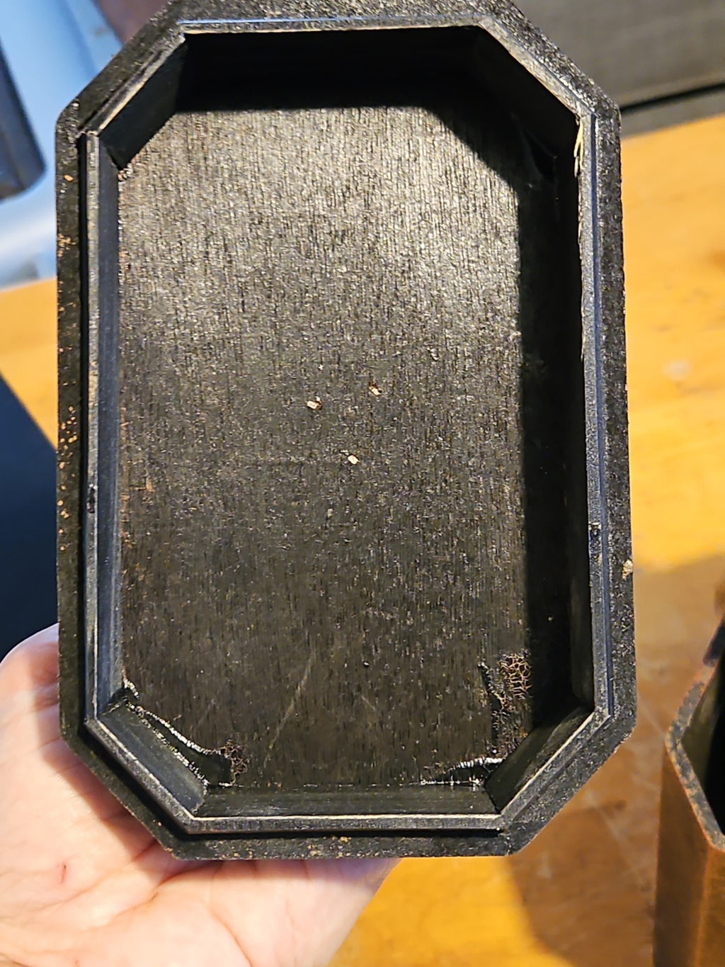 Dandee Halloween Decor Black Wooden Lidded Box Black Cat Candy Co 7.5" EUC
