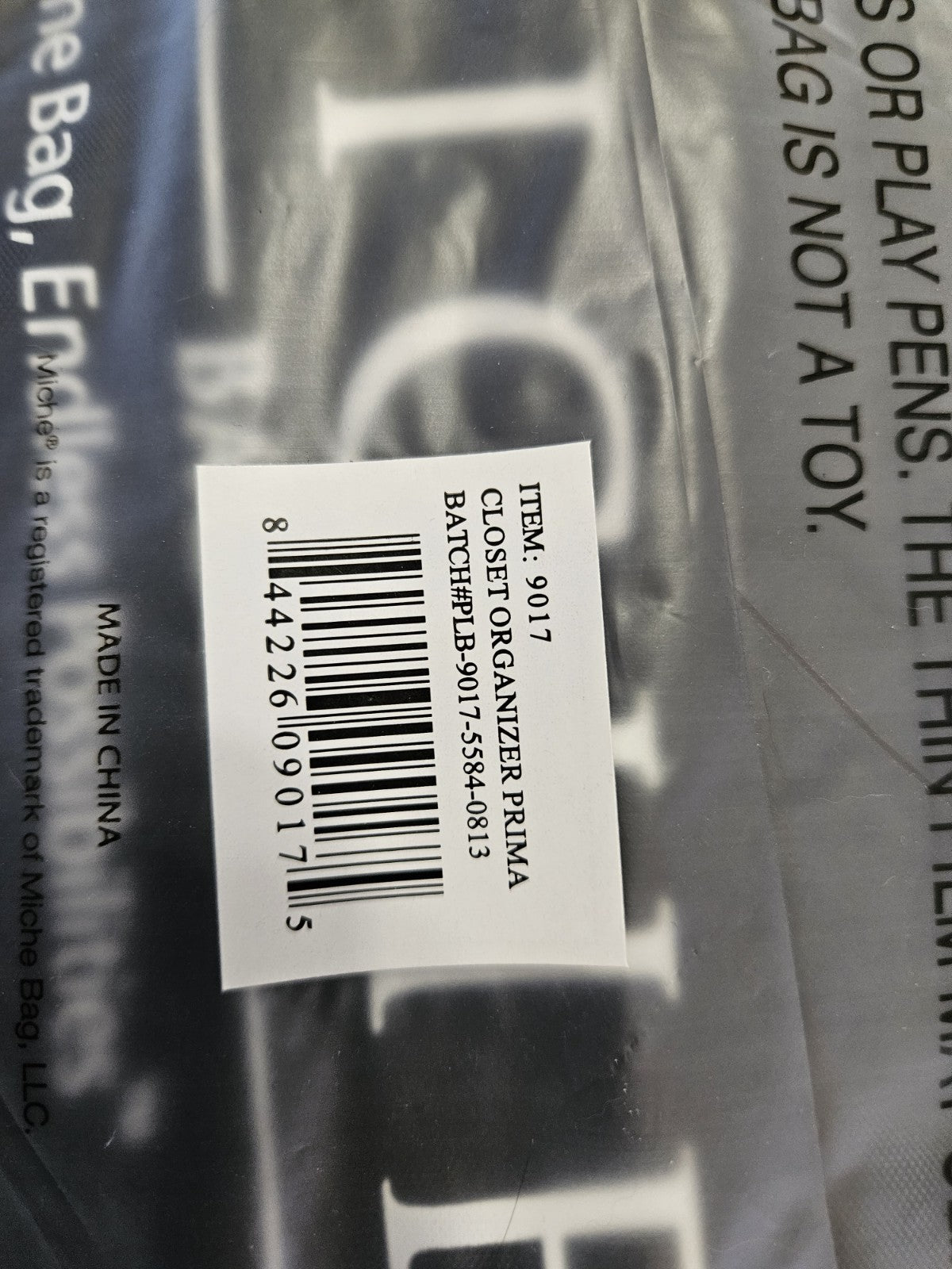 NIP Miche Bag Classic Shell Cover Hanging Closet Organizer Bag Holder 49" x 13"