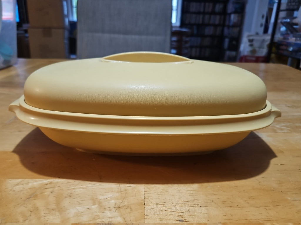 Vintage Tupperware Microwave Steamer #1273 Harvest Gold 3 Piece Set
