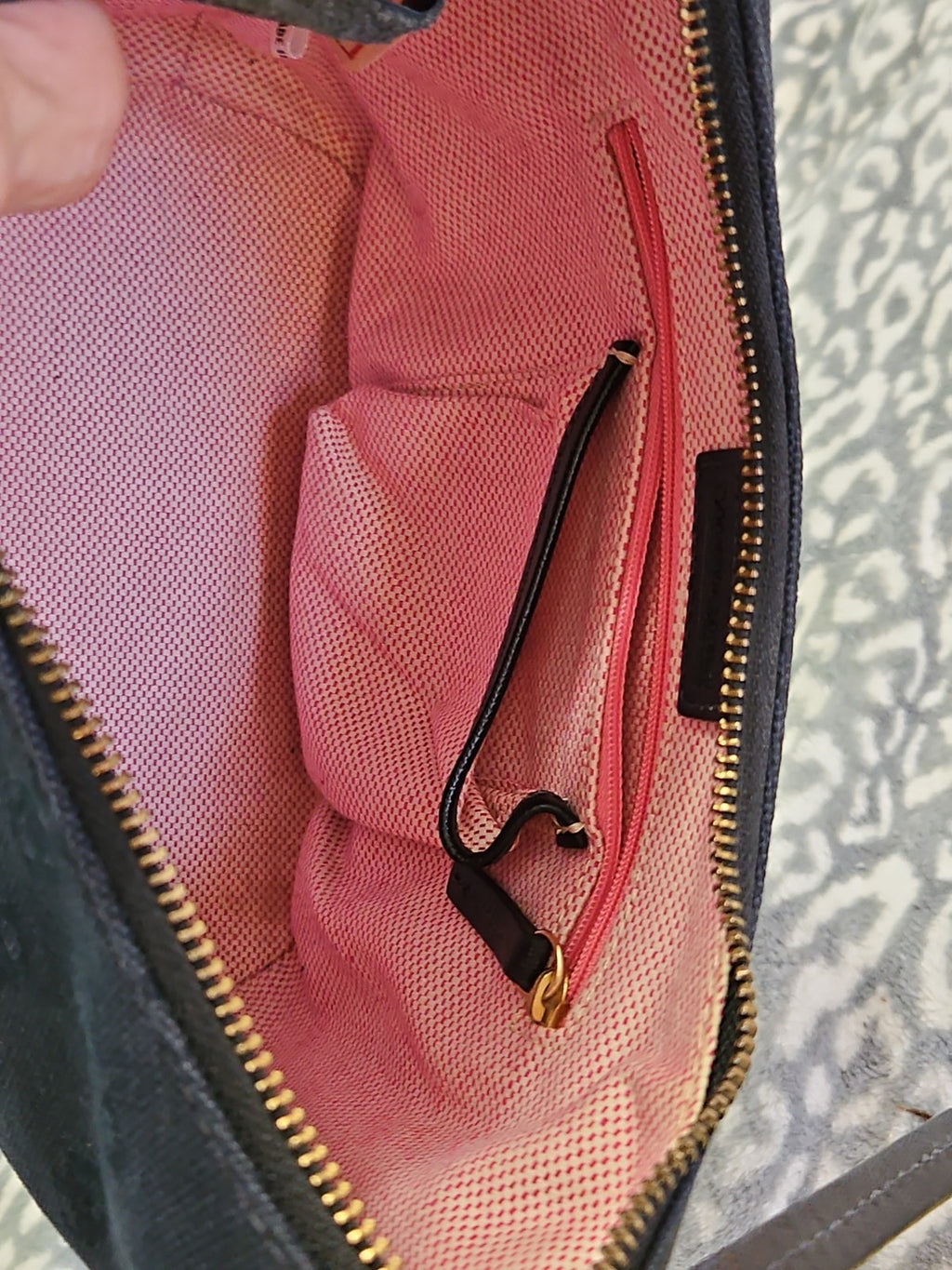 Vintage Dooney & Bourke Black Signature Monogram DB Canvas Mini Hobo Bag Purse