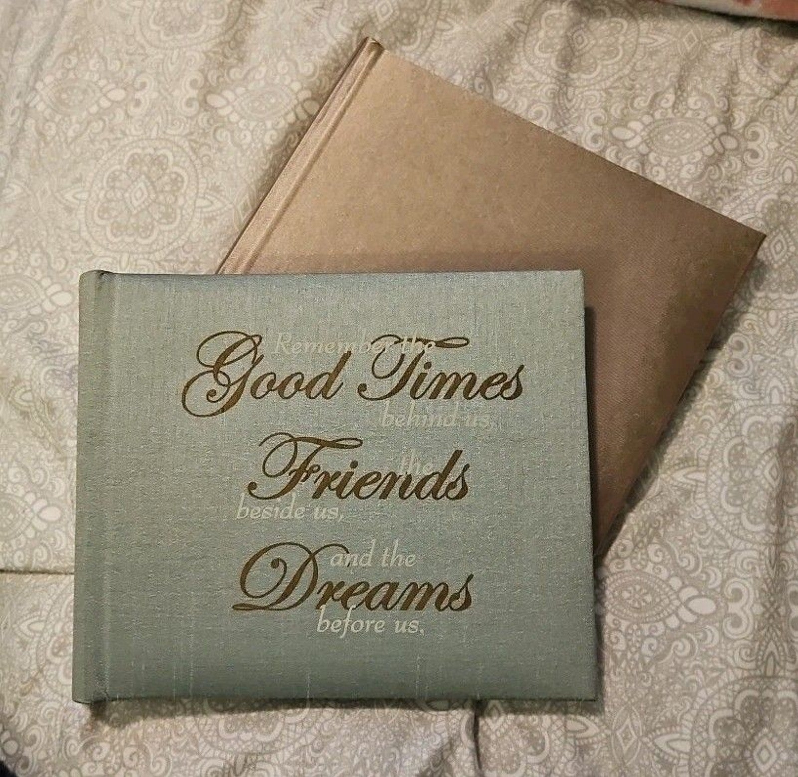Recollections 2 Pk Freindship Photo Albums Hold 4"x6" Sz NWT Teal & Brown Fabric