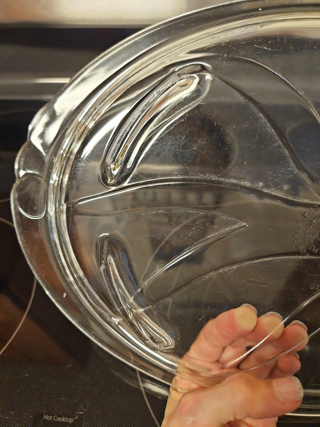 Vintage Pyrex 815 Clear Glass Tree of Life 15" Serving Platter w/Drip Well