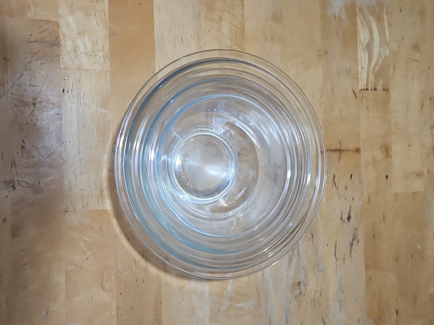 Set of 3 Vintage Pyrex Clear Glass Nesting Mixing Bowls 322 323 325
