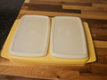 5-pc set Vintage Tupperware Harvest Gold Carrier #815 W/ Sheer Deli Keepers #816