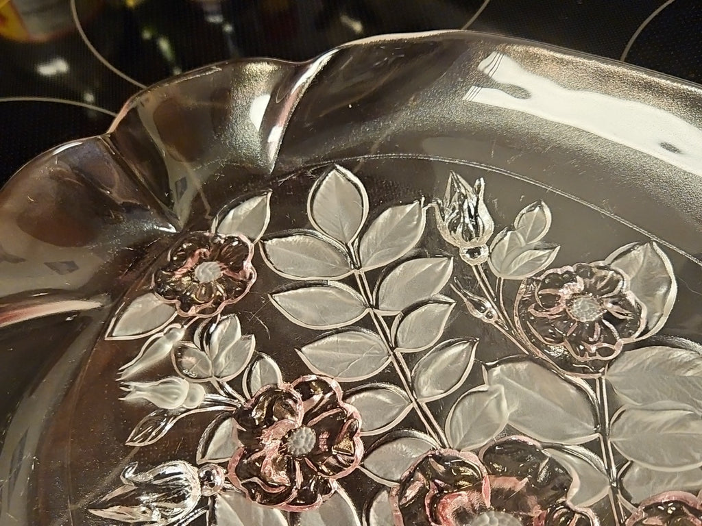 Beautiful Vintage Mikasa Pink Rosella Large Serving Platter  15.5" x  11" x 1.5"