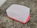 Tupperware Large Butter Dish 1 Pound Size #3391A Pink W Sheer Lid NWOT