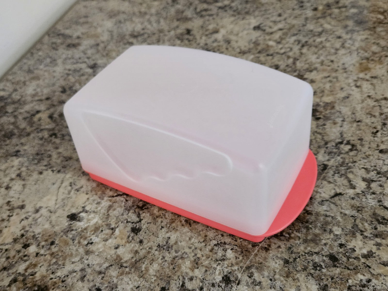 Tupperware Large Butter Dish 1 Pound Size #3391A Pink W Sheer Lid NWOT